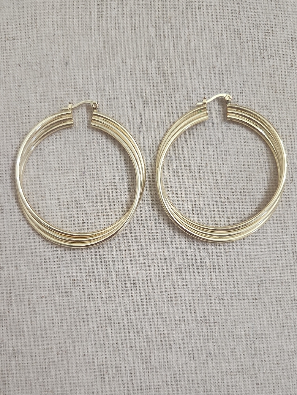 Goldtone Multi-Band Hoop Earrings